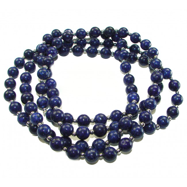 Boho Style 105.2 grams Lapis Lazuli .925 Sterling Silver handmade necklace