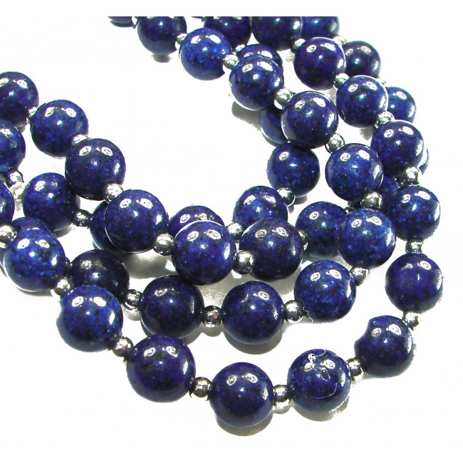 Boho Style 105.2 grams Lapis Lazuli .925 Sterling Silver handmade necklace
