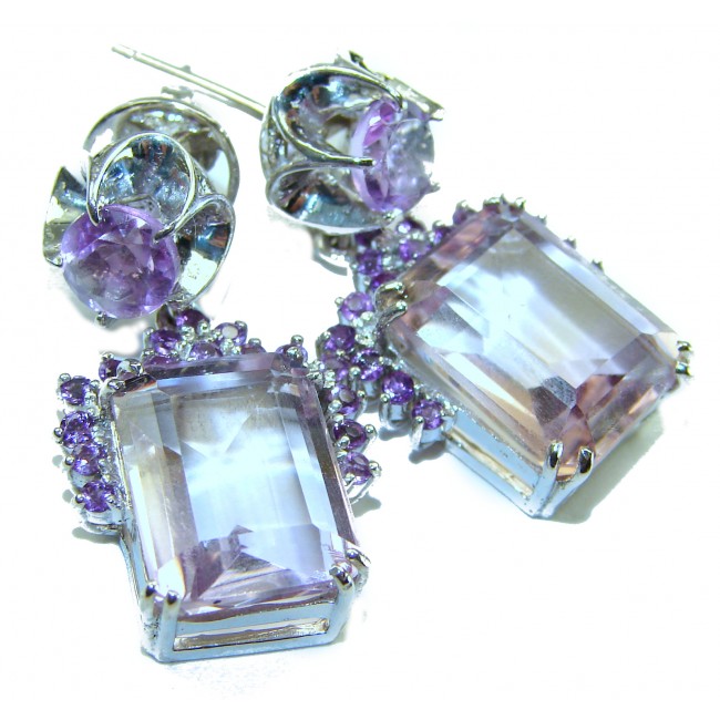 Purple Beauty 15.5 carat Ametrine .925 Sterling Silver HANDCRAFTED Earrings