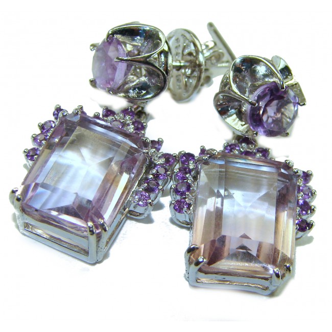 Purple Beauty 15.5 carat Ametrine .925 Sterling Silver HANDCRAFTED Earrings