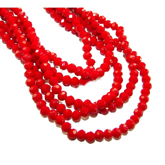 ESTANCIA Sublime natural Red Fossilized Coral Sterling Silver handmade Necklace