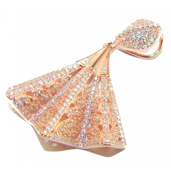 Luxurious 5.2 carat White Topaz .925 Sterling Silver dipped in 18K Rose Gold handmade Pendant