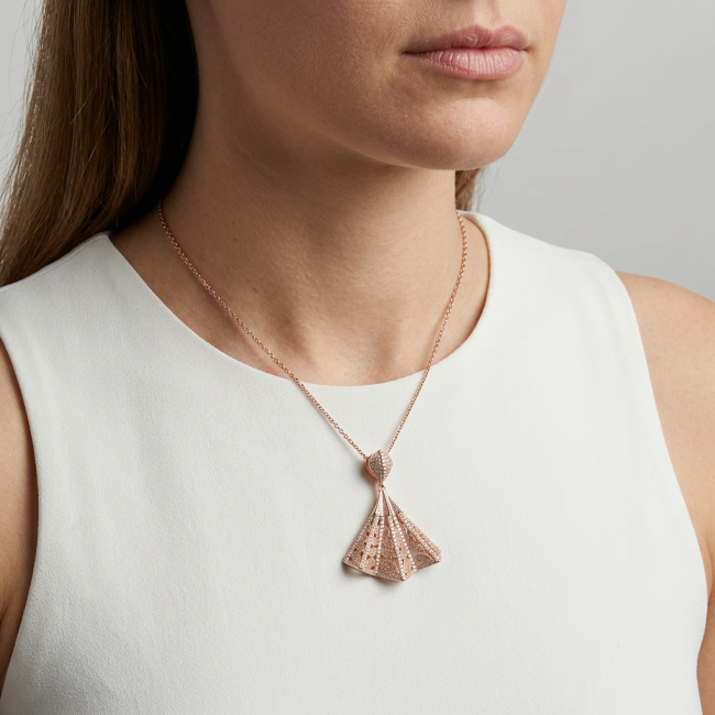 Luxurious 5.2 carat White Topaz .925 Sterling Silver dipped in 18K Rose Gold handmade Pendant