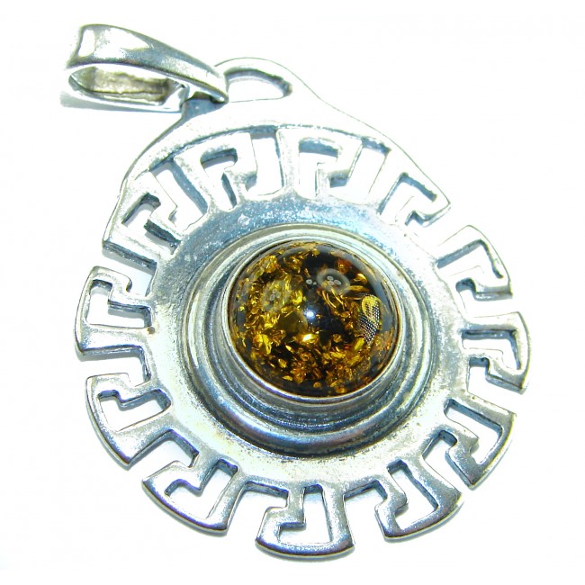 Prehistoric Authentic Baltic Amber .925 Sterling Silver beautifully handcrafted Pendant