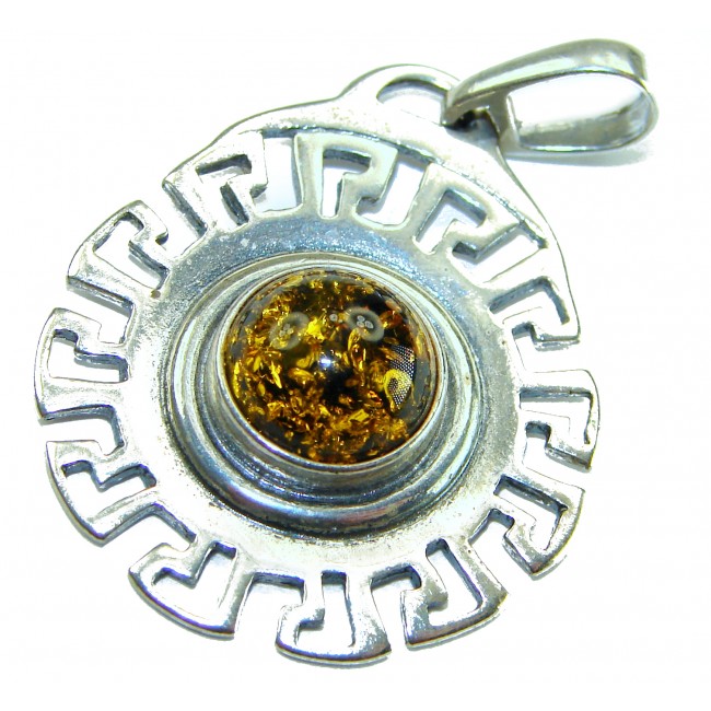 Prehistoric Authentic Baltic Amber .925 Sterling Silver beautifully handcrafted Pendant
