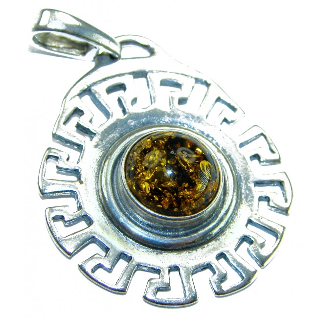 Prehistoric Authentic Baltic Amber .925 Sterling Silver beautifully handcrafted Pendant