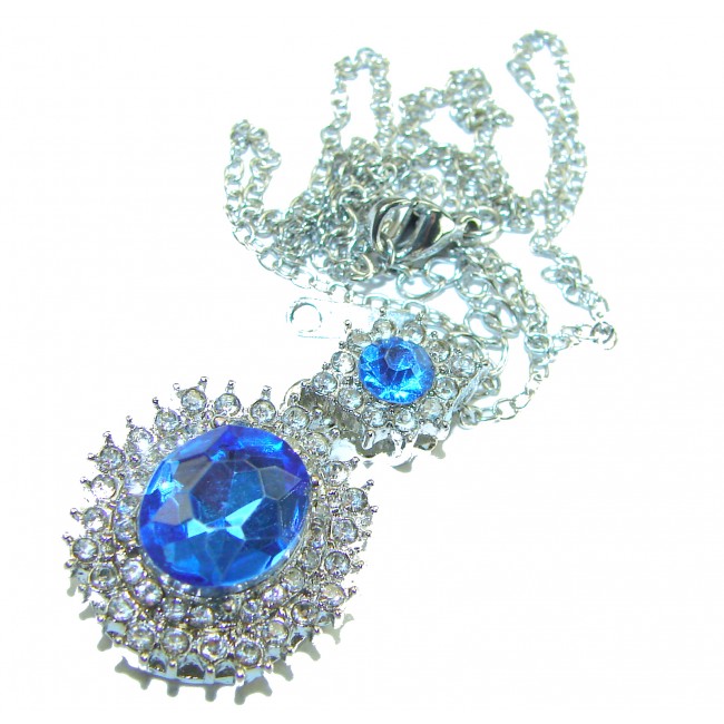 Pacifica 15.5 carat Swiss Blue Topaz .925 Sterling Silver Handcrafted necklace - photo 2