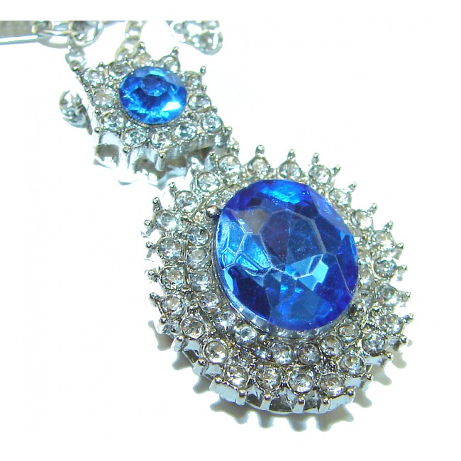 Pacifica 15.5 carat Swiss Blue Topaz .925 Sterling Silver Handcrafted necklace - photo 1