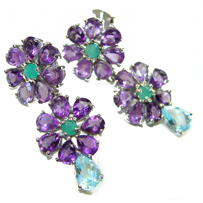 Lavender Beauty authentic 11.2 carat Amethyst .925 Sterling Silver handcrafted earrings