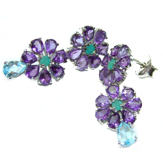 Lavender Beauty authentic 11.2 carat Amethyst .925 Sterling Silver handcrafted earrings