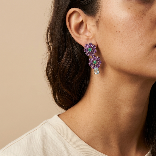 Lavender Beauty authentic 11.2 carat Amethyst .925 Sterling Silver handcrafted earrings