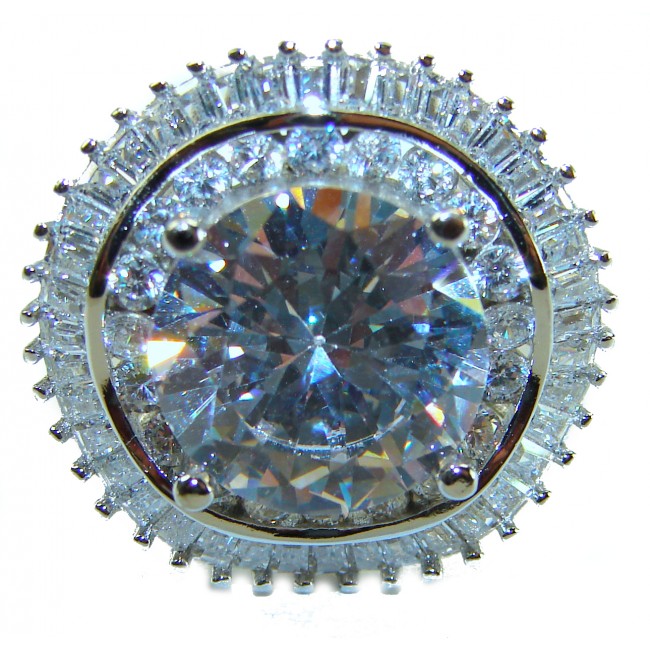 Art Deco 14.2 carat White Topaz .925 Silver handcrafted Cocktail Ring s. 8 - photo 3