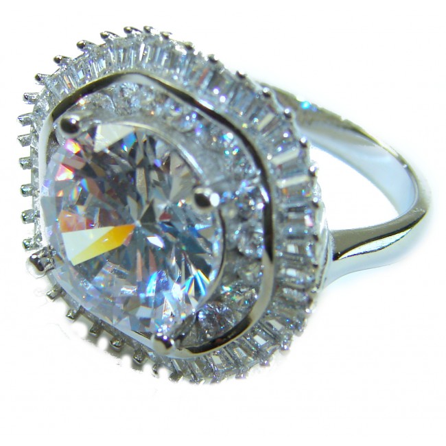 Art Deco 14.2 carat White Topaz .925 Silver handcrafted Cocktail Ring s. 8 - photo 2