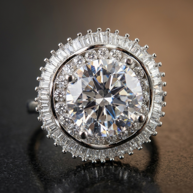 Art Deco 14.2 carat White Topaz .925 Silver handcrafted Cocktail Ring s. 8 - photo 1