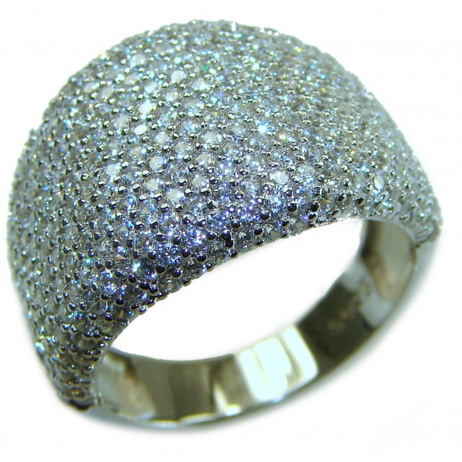 SPECTACULAR 10.5 carat White Topaz .925 Sterling Silver ring size 7