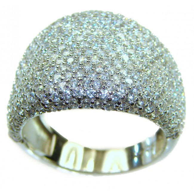 SPECTACULAR 10.5 carat White Topaz .925 Sterling Silver ring size 7