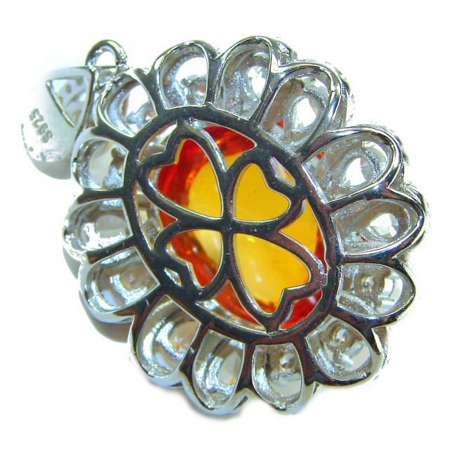 Emily Luxury genuine 18.5 CARAT Golden Topaz .925 Sterling Silver handmade Pendant