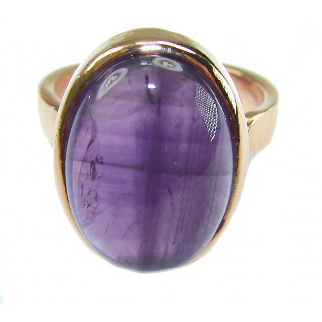 Top quality 16.2 carat Amethyst .925 Sterling Silver dipped in 18K Gold Handcrafted Large Ring size 7 3/4