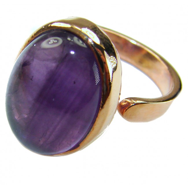 Top quality 16.2 carat Amethyst .925 Sterling Silver dipped in 18K Gold Handcrafted Large Ring size 7 3/4