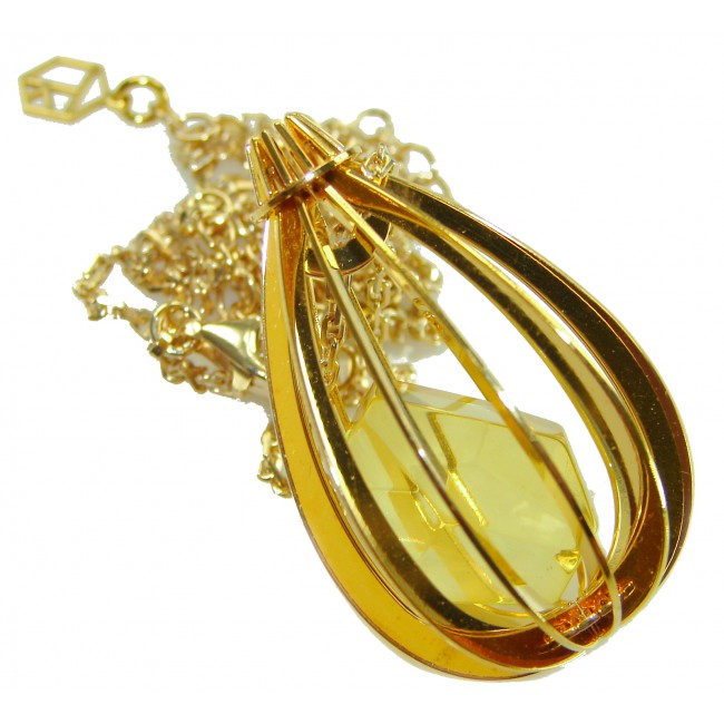 Wonderland Elegant Genuine Baltic Amber 22K Gold over .925 Silver handcrafted Necklace