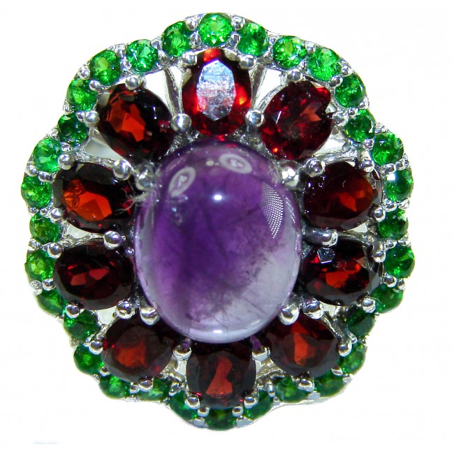 Lavender Beauty authentic 8.2 carat Amethyst .925 Sterling Silver Handcrafted Ring size 8 1/4