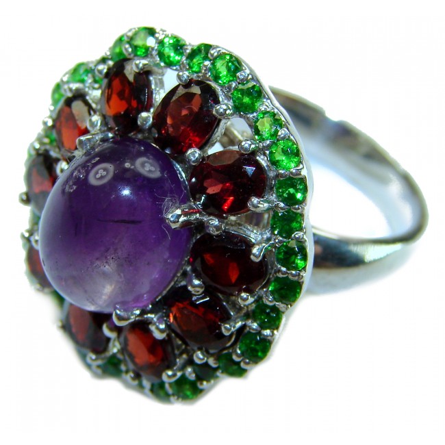 Lavender Beauty authentic 8.2 carat Amethyst .925 Sterling Silver Handcrafted Ring size 8 1/4