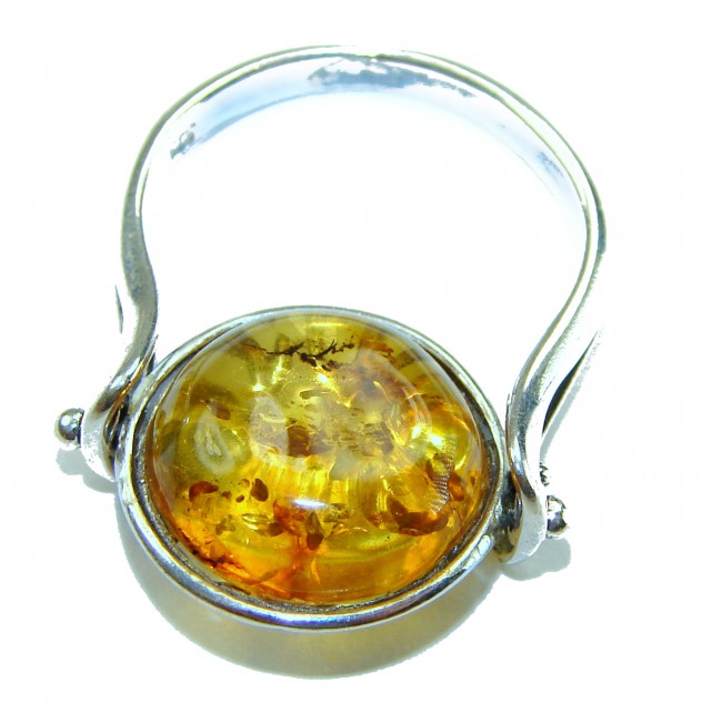 Family Tree - Natural Baltic Amber .925 Sterling Silver handcrafted ring; s. 6