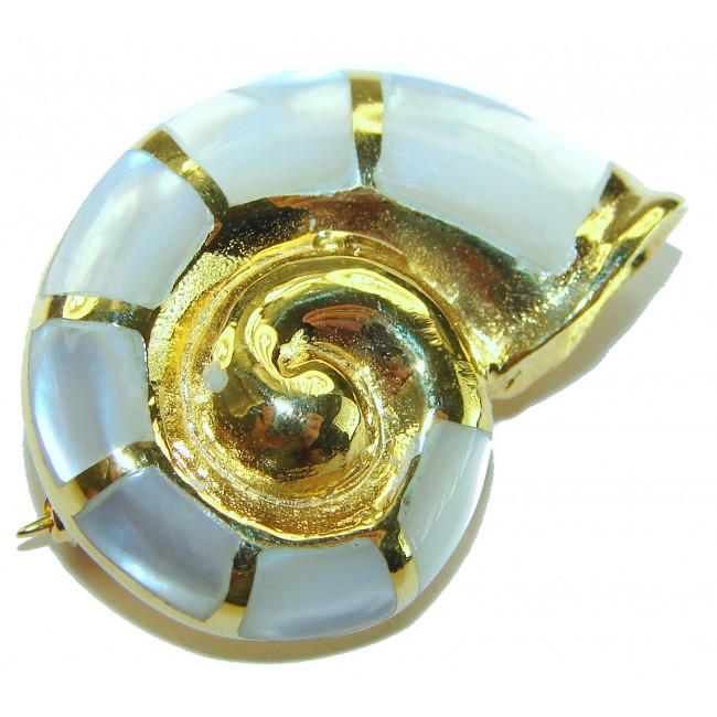 Precious Blister Pearl .925 Sterling Silver .925 Sterling Silver dipped in 18K Gold Pendant Brooch