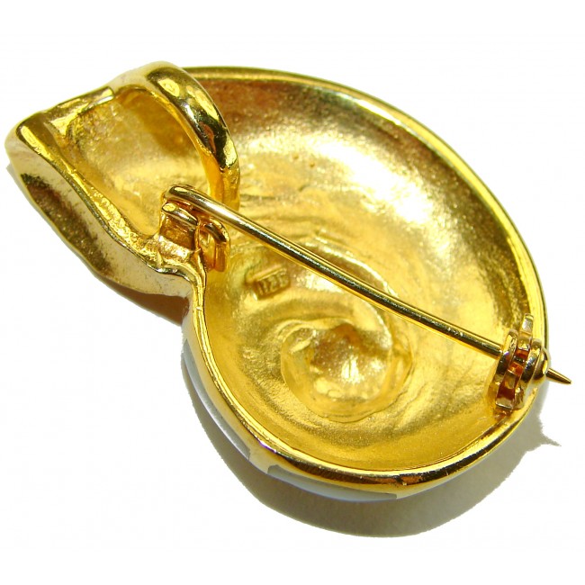 Precious Blister Pearl .925 Sterling Silver .925 Sterling Silver dipped in 18K Gold Pendant Brooch