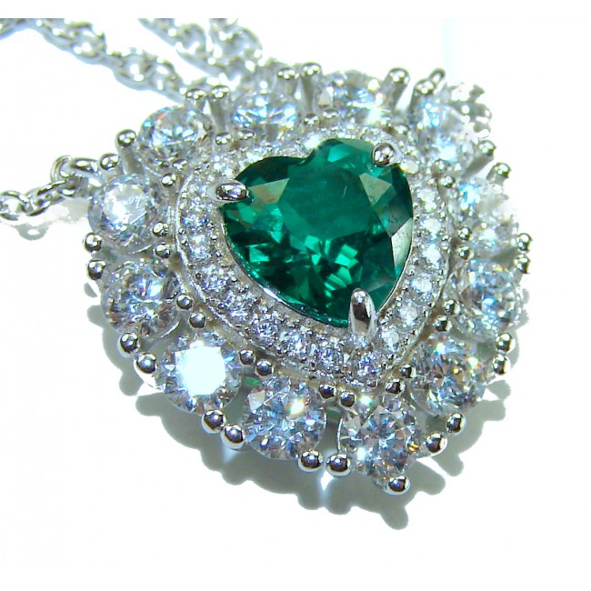 My Heart Natural 3.5 carat Chrome Diopside .925 Silver handcrafted Necklace