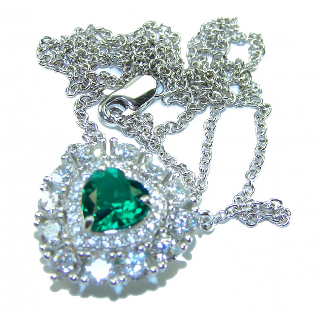 My Heart Natural 3.5 carat Chrome Diopside .925 Silver handcrafted Necklace
