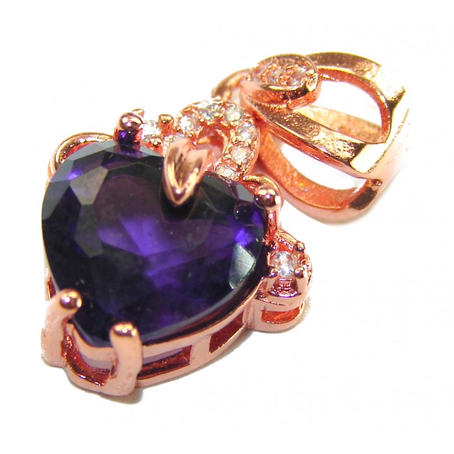 Vintage Design Amethyst 14K Gold over .925 Sterling Silver handcrafted Pendant