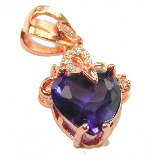 Vintage Design Amethyst 14K Gold over .925 Sterling Silver handcrafted Pendant