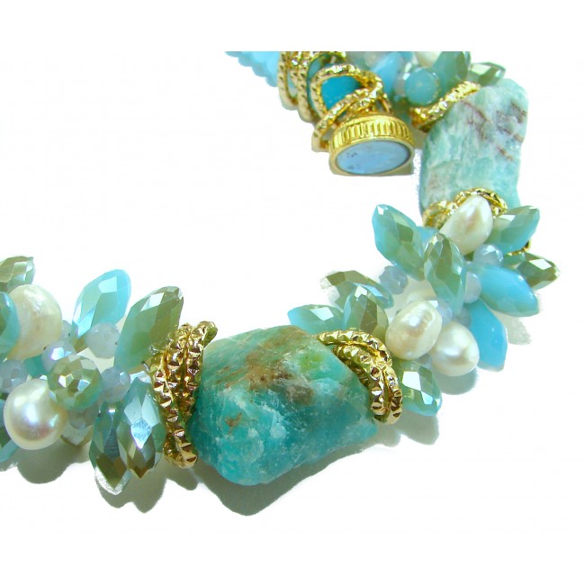 Authentic rough Aquamarine .925 Sterling Silver 114.2 grams handmade Bohemian Style necklace