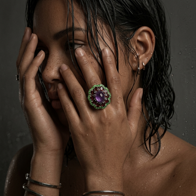 Lavender Beauty authentic 8.2 carat Amethyst .925 Sterling Silver Handcrafted Ring size 8 1/4