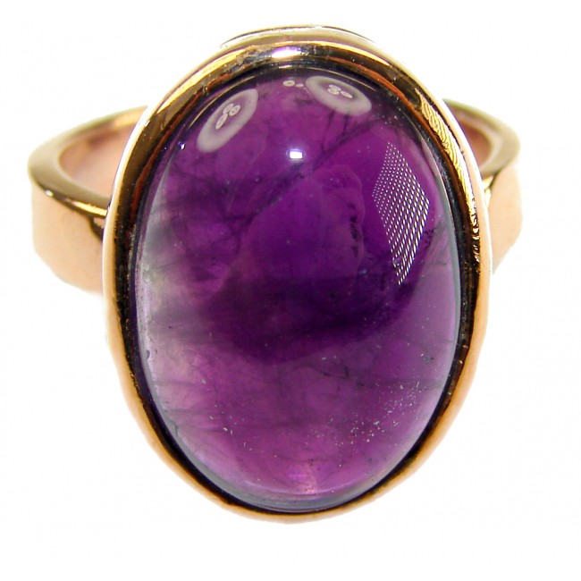 Top quality 16.2 carat Amethyst .925 Sterling Silver dipped in 18K Gold Handcrafted Large Ring size 7 3/4