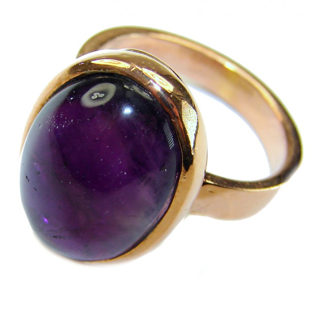 Top quality 16.2 carat Amethyst .925 Sterling Silver dipped in 18K Gold Handcrafted Large Ring size 7 3/4