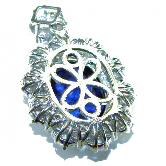 Deep Blue Ocean 18.5 carat Kyanite .925 Sterling Silver handmade Luxurious Pendant