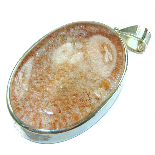 MASSIVE Incredible authentic 60.5 grams Phantom Quartz .925 Sterling Silver handmade pendant