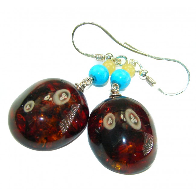 Golden Honey Drops authentic Baltic Amber .925 Sterling Silver earrings