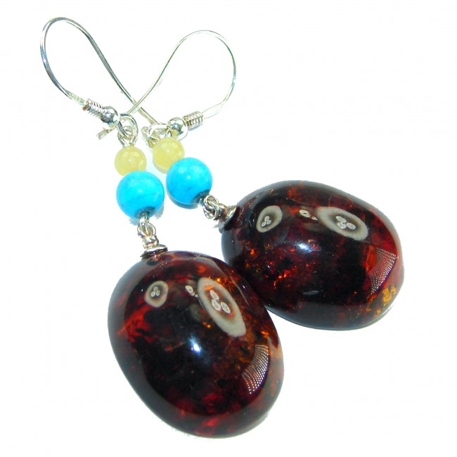 Golden Honey Drops authentic Baltic Amber .925 Sterling Silver earrings