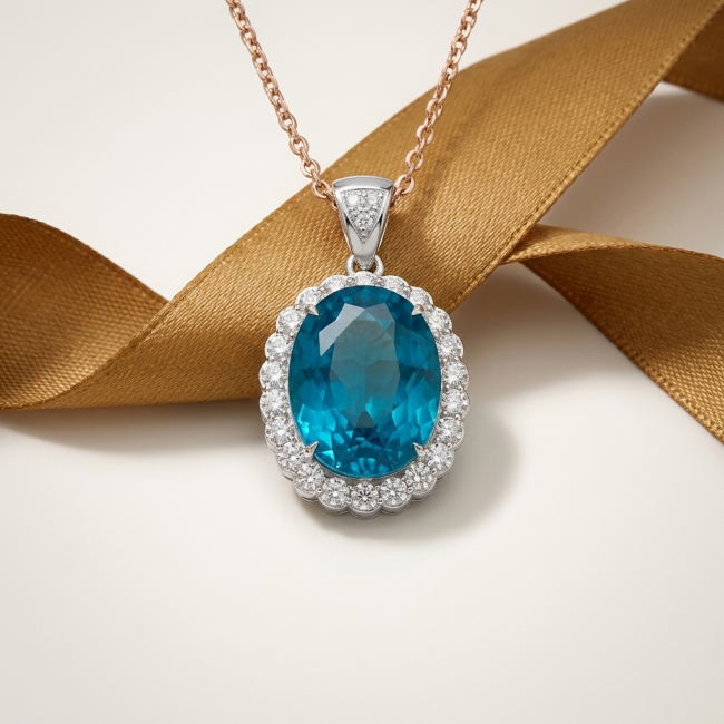 Large 51.5 carat Vintage style Brazilian Aquamarine .925 Sterling Silver DIPPED IN RHODIUM handmade Pendant