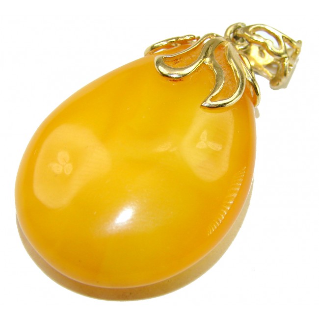 Sea Treasure Prehistoric Authentic Butterscotch Baltic Amber 18k Gold over .925 Sterling Silver beautifully handcrafted Pendant - photo 3