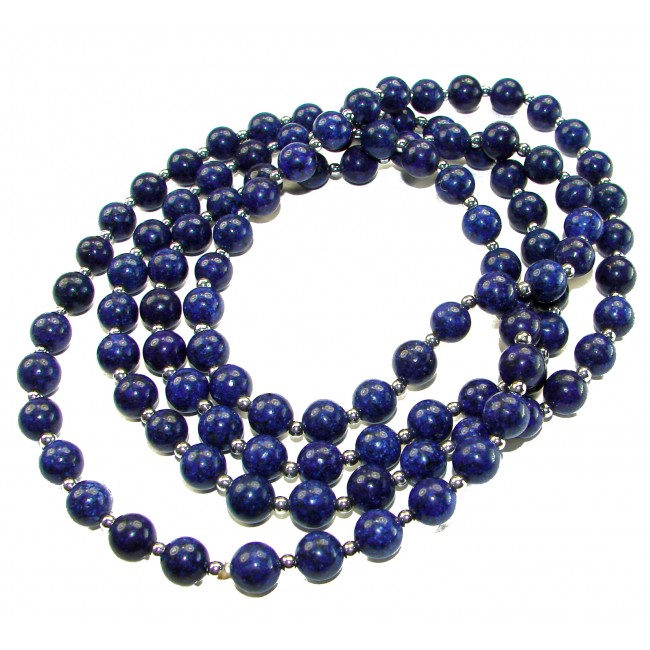 Boho Style 105.2 grams Lapis Lazuli .925 Sterling Silver handmade necklace