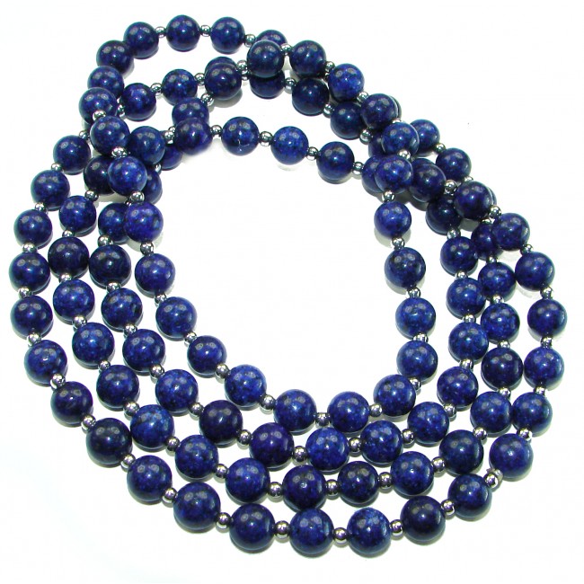 Boho Style 105.2 grams Lapis Lazuli .925 Sterling Silver handmade necklace