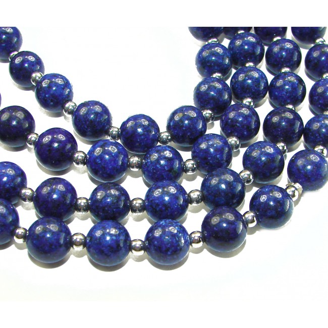Boho Style 105.2 grams Lapis Lazuli .925 Sterling Silver handmade necklace
