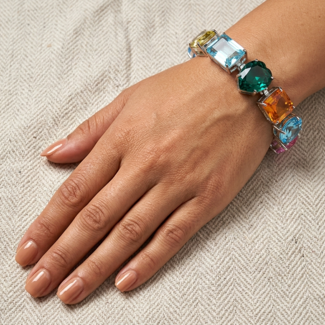 Tutti Frutti 55.5 CARAT multi-colored Topaz .925 Sterling Silver brilliantly handcrafted Bracelet