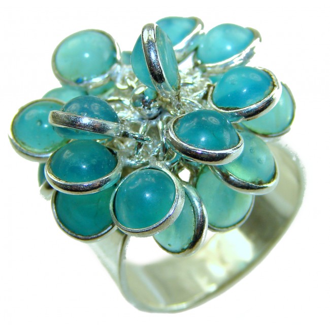 Pacifica 11.5 carat authentic Aquamarine .925 Sterling Silver handmade Statement Ring size 9