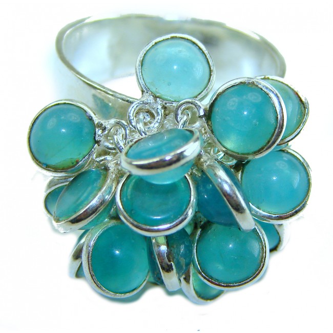 Pacifica 11.5 carat authentic Aquamarine .925 Sterling Silver handmade Statement Ring size 9