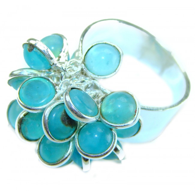Pacifica 11.5 carat authentic Aquamarine .925 Sterling Silver handmade Statement Ring size 9